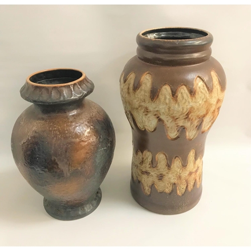 225 - DUMLER & BREIDEN KERAMIK FAT LAVA BROWN VASE
marked 692/50 to base, 51cm, together with another Duml... 