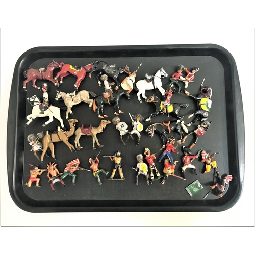 419 - VINTAGE SELECTION OF PAINTED LEAD SOLDIERS
comprising various regiments, horses and camels, etc. (27... 