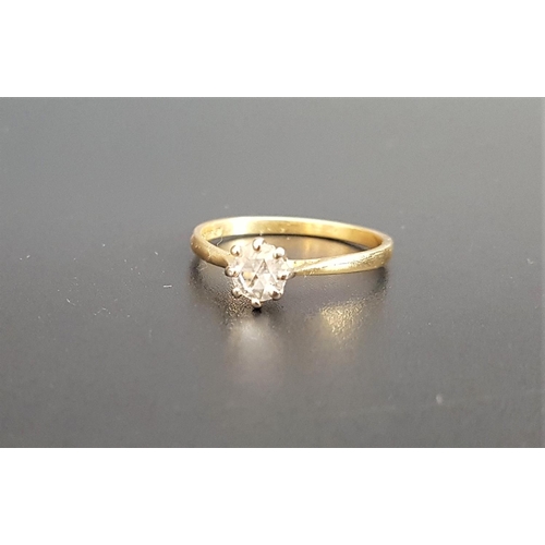 139 - ROSE CUT DIAMOND SOLITAIRE RING
on eighteen carat gold shank, ring size N