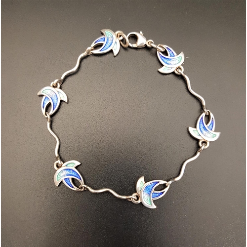 66 - SHIELA FLEET ENAMEL DECORATED 'SUMMER SPLASH' BRACELET
the six enamelled links separated from the ne... 