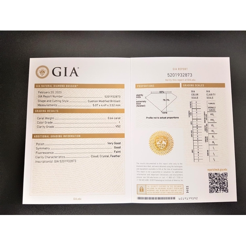 110 - CERTIFIED LOOSE DIAMOND
with GIA certificate stating the diamond to be a cushion modified brilliant ... 