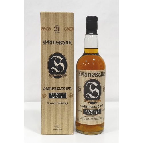 692 - SPRINGBANK 21YO - 1990s
A rare and distinguished bottle of Springbank 21 Year Old Single Malt Scotch... 