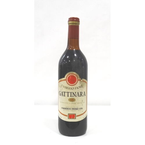 696 - GATTINARA UMBERTO FIORI 1975
A bottle of Gattinara 1975 Vintage from Piemonte.  75cl.  12.5% abv.  L... 