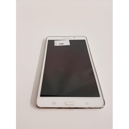 126 - SAMSUNG GALAXY TAB 4 8GB
model - SM-T230 serial number - R52G61ECKKY. NOT Google account locked. 
No... 