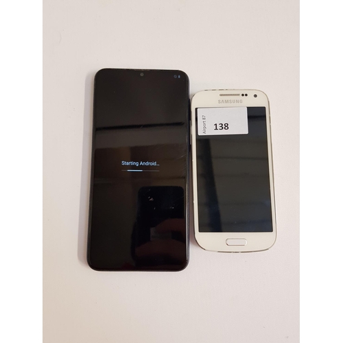 138 - SAMSUNG GALAXY A10 & GALAXY S4 MINI SMARTPHONES
serial number - R58MB3H1FXZ + RF8F811TUAN imei - 352... 