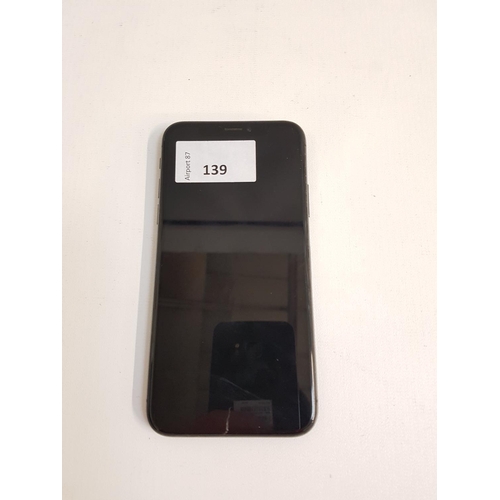 139 - APPLE IPHONE X
imei - 354875094182364, iCloud protected. Internal fracture to screen approx. 1cm fro... 