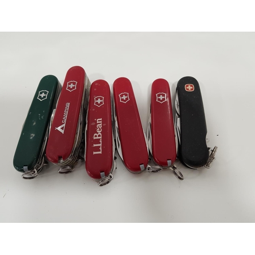 206 - SELECTION OF SIX VICTORINOX SWISS ARMY PENKNIVES
Various sizes. Note: You must be over 18 years of a... 