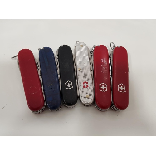 207 - SELECTION OF SIX VICTORINOX SWISS ARMY PENKNIVES
Various sizes. Note: You must be over 18 years of a... 