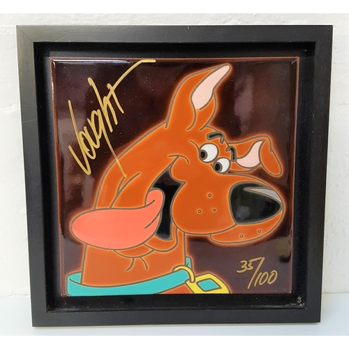 376 - PAUL VOUGHT
Rut Roe, Scooby Doo, limited edition ceramic tile, signed and numbered 35/100, with Warn... 