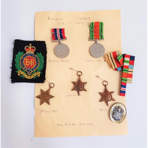 359 - WWII MEDAL GROUP
and ribbons awarded to 2986081 Andrew Sharp, The Defence Medal, 1939-1945 War Medal... 