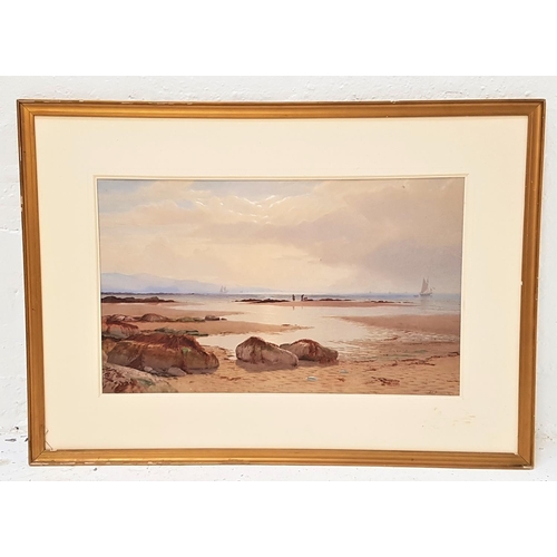 371 - A.C. STANNUS (1839-1919)
Firth of Clyde at low tide with Ailsa Craig in the distance, watercolour, s... 