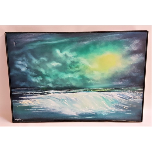 374 - ED SPITERI
Brewing storm, acrylic on canvas, signed, 50.5cm x 76cm 
Note: The artist is the father o... 