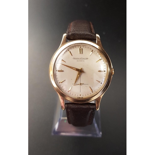 57 - GENTLEMEN'S JAEGER LeCOULTRE NINE CARAT GOLD CASED AUTOMATIC WRISTWATCH
circa 1960s, the champagne d... 