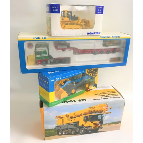 344 - SELECTION OF DIE CAST VEHICLES
including a Universal Hobbies Komatsu bull dozer, WSI Liebherr crane,... 