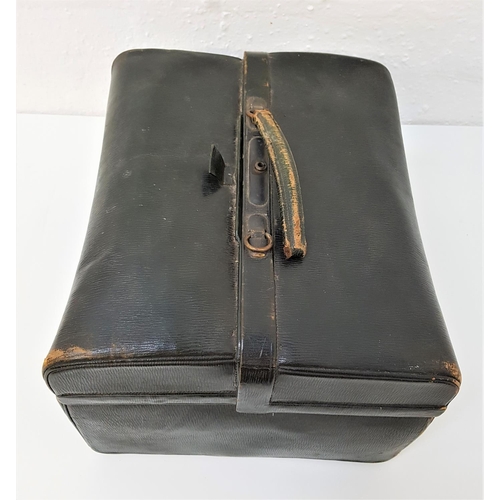 153 - IMPRESSIVE EDWARDIAN TRAVELLING GREEN LEATHER VANITY CASE
of Gladstone type, by Goldsmiths & Silvers... 