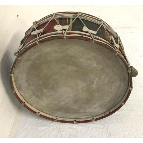 191 - LARGE VINTAGE REGIMENTAL DRUM
bearing the legend 'Hillhead High School officers Training Corps', 77.... 