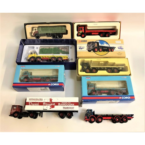 337 - NINE CORGI VINTAGE DIE CAST LORRIES
including T. Brady & Sons Leyland, Munro Transport AEC Mammoth, ... 