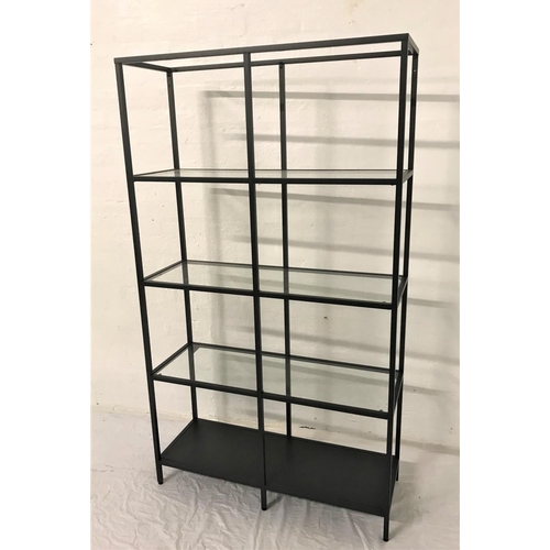 622 - METAL FRAMED WALL UNIT
with four open shelves, 176cm high