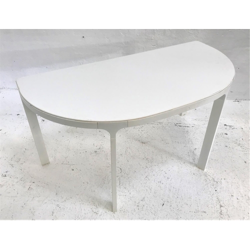 642 - IKEA 'BEKANT' METAL FRAMED D SHAPED TABLE
in white, 140cm wide