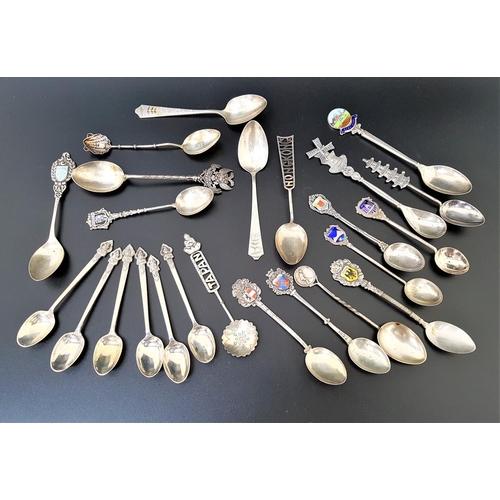 142 - SELECTION OF SILVER SOUVENIR AND OTHER TEASPOONS
including a set of six Thai spoons with deity decor... 