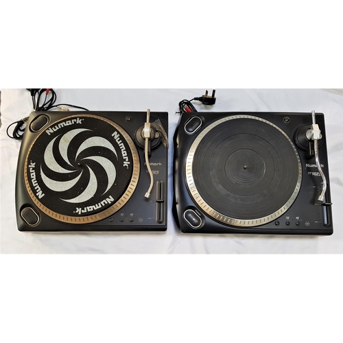 443 - TWO NUMARK TT1625 MANUAL TURNTABLES
in black, both with tonearm counterweights