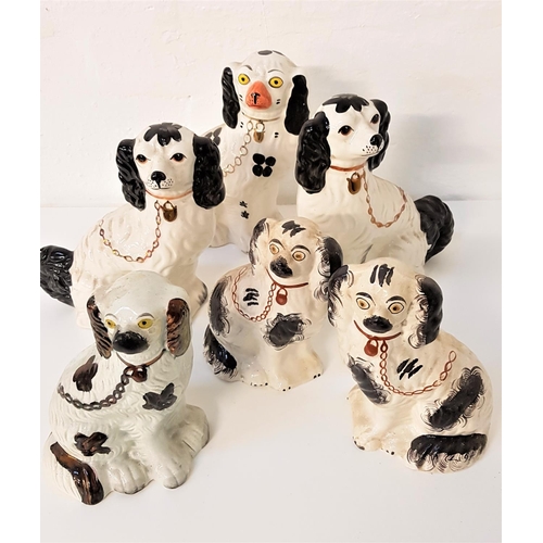 212 - LARGE PAIR OF WALLY DOGS
seated, 29cm high; pair of Wally dogs, 23.5cm high; two single seated Wally... 