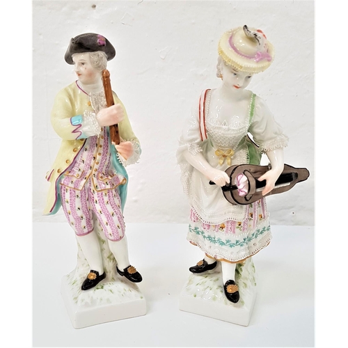 153 - PAIR OF BERLIN KPM FIGURINES
depicting a male and female musician, 15.5cm and 16cm high (2)