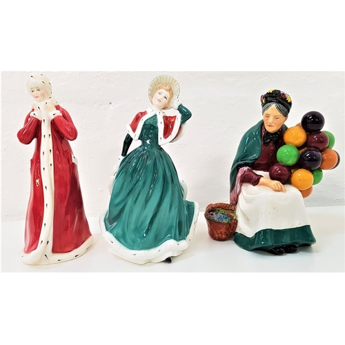 168 - THREE ROYAL DOULTON FIGURINES
comprising 'The Old Balloon Seller', HN1315; Royal Doulton Classics 'C... 
