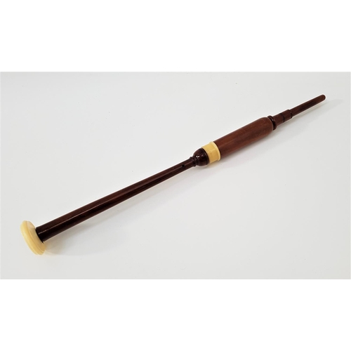 420 - MAHOGANY PRACTISE CHANTER
in two sections with resin mounts, 49cm long