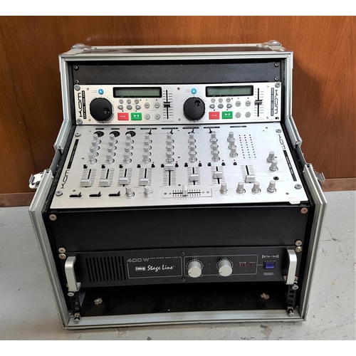 472 - KAM AUDIO PRO 1500 MIXER
with KAM KCD 1000 CDJ control panel (CD player lacking) and a Stage Line 40... 