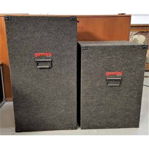 478 - TWO GEMINI FELT COVERED LARGE BOXES FOR DJ EQUIPMENT
one 101cm x 55cm x 52cm and the other 78cm x 55... 