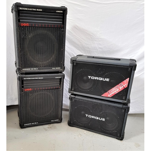 491 - TWO PAIRS OF SPEAKERS
comprising a pair of Watkins Songbird 300 MKII speakers; and a pair of Torque ... 