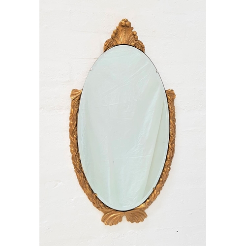 669 - OVAL WALL MIRROR
with a bevelled plate and giltwood frame, 80cm high