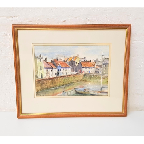 545 - JEAN FORD
St. Monans harbour, watercolour and pastel, signed and label to verso, 22.5cm x 32.5cm