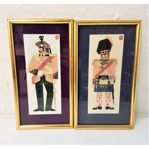 559 - VB
Royal Scots and Cameron Highlanders 1810, both mixed media, initialed, 21.5cm x 9cm and 21.5cm x ... 