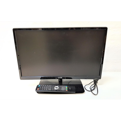 594 - LOGIK COLOUR TELEVISION
with a scart point, two HDMI ports and a USB port, with a built in DVD playe... 