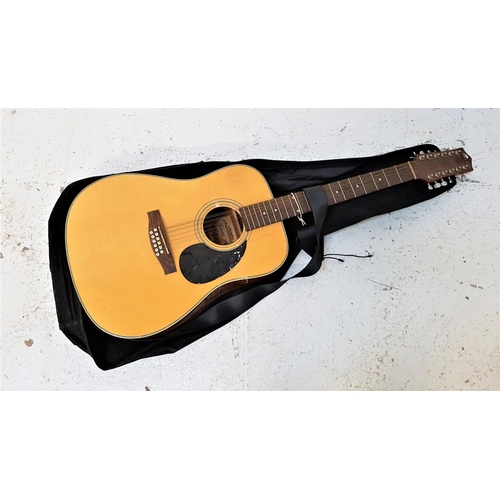 532 - SANTA ANA ACOUSTIC GUITAR
model SW300-12, with mother of pearl inlay to the neck, with a soft case