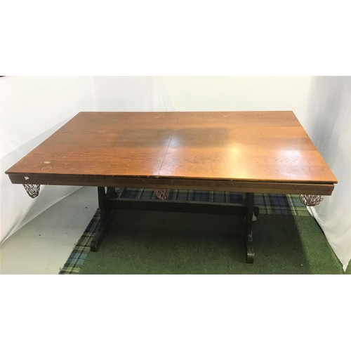 664 - COMBINATION SNOOKER/DINING TABLE
with a removeable two section oak top revealing a green baize lined... 