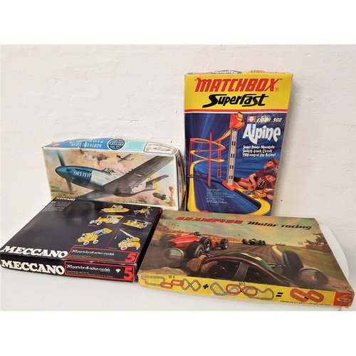 403 - SELECTION OF BOXED VINTAGE TOYS
including Playcraft Champion Motor Racing, Matchbox Superfast Alpine... 