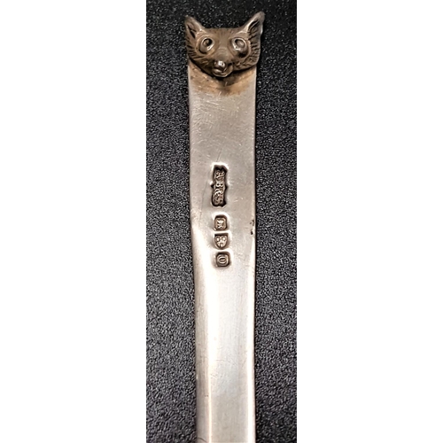 139 - VICTORIAN SILVER LETTER OPENER
with fox head finial, Chester 1897, also marked for A. Barrett & Sons... 