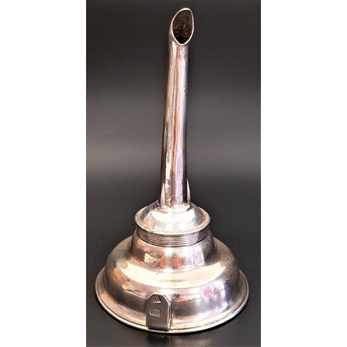 140 - SILVER WINE FUNNEL
probably early 19th century, of two part construction with spout and sieve, the h... 