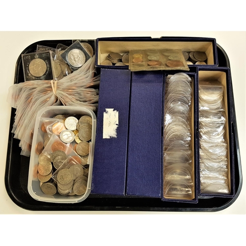 418 - LARGE SELECTION OF PRE-DECIMAL BRITISH COINS
including commemorative crowns and two 1953 coin sets