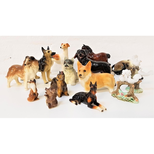 50 - SELECTION OF ANIMAL FIGURINES
including an Empire Ware two section terrier, Yorkshire terrier, Colli... 