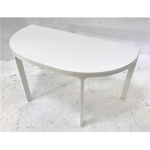 136 - IKEA 'BEKANT' METAL FRAMED D SHAPED TABLE
in white, 140cm wide