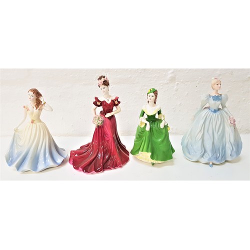 192 - FOUR COALPORT FIGURINES
comprising Ladies Of Fashion Jenny, 22.5cm high, Jean, 19.5cm high and Jean ... 