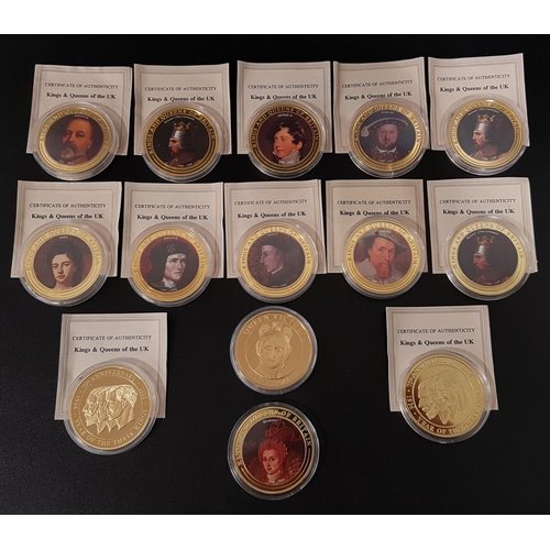 421 - SELECTION OF KINGS AND QUEENS OF BRITAIN PROOF COINS
comprising Henry VIII, Henry V, Richard III, th... 