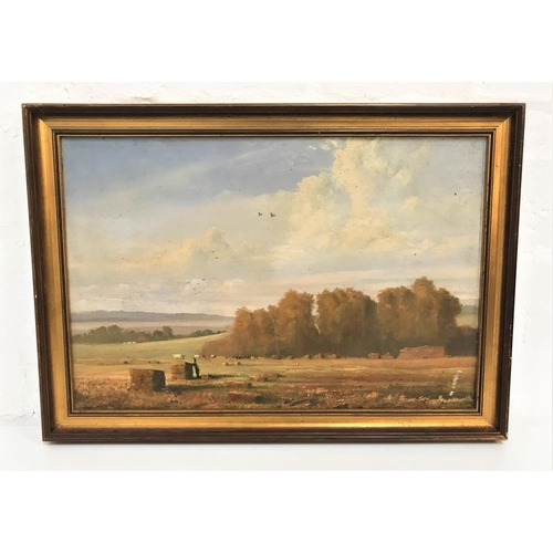 445 - ANTHONY WOODBRIDGE
Stacking Bails of Eight, Southwaite, Northamptonshire, oil on board, signed, titl... 