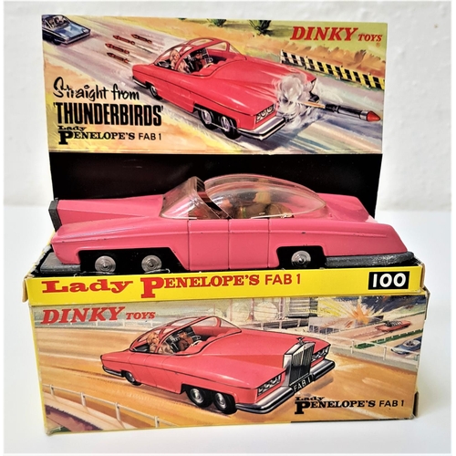 394 - DINKY TOYS 100 LADY PENELOPE FAB 1
in original pink with sliding roof and Parker and Lady Penelope f... 