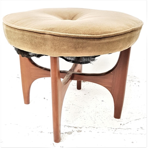 472 - 1960s G PLAN ASTRO DRESSING STOOL
with a circular padded seat on a teak shaped base