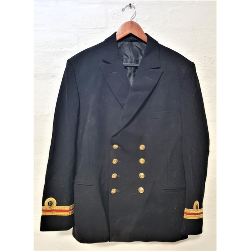 438 - TWO NAVAL OFFICERS BLAZERS
both double breasted and each with four buttons and braiding to the cuffs... 